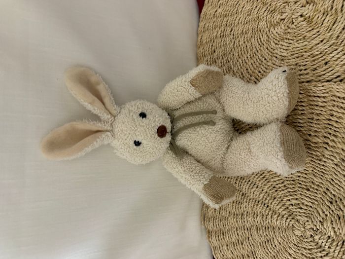 doudou lapin tiamo collection peluche lapin beige écru - photo numéro 2