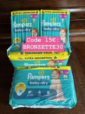 Couche taille 4+ Pampers : 160 couches