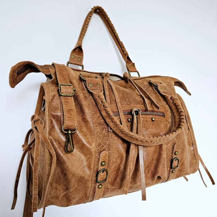 🇮🇹Sac a main 100% Cuir Camel verapelle🇮🇹 The genuine leather neuf avec Bandoulière - photo numéro 3