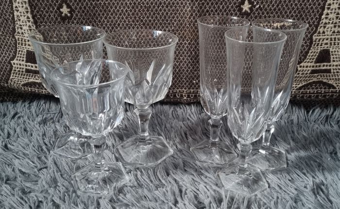 Ensemble de verres à pieds 6 pièces Cristal sculpté