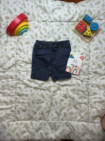 short bleu gris taille réglable tape à l'oeil 23 mois