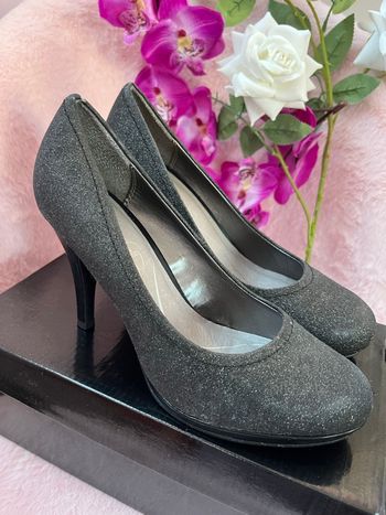 Escarpins gris/noirs pailletés pour femme | Bata | Pointure 37