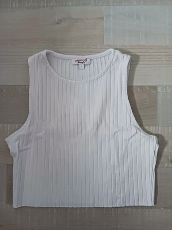 Top court femme blanc Taille M Jennyfer