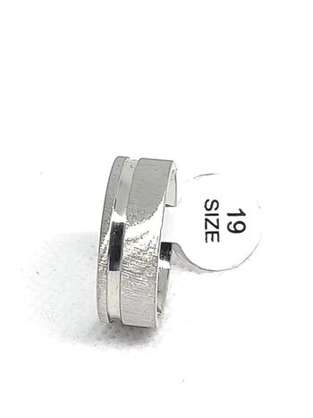 Bracelet anneau type acier argenté