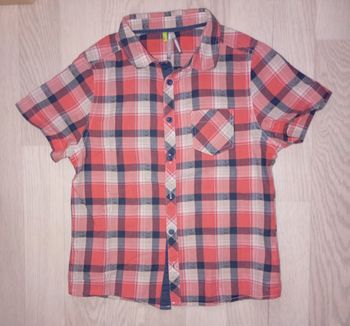 Chemise à carreaux rouges et gris Orchestra T. 8 ans