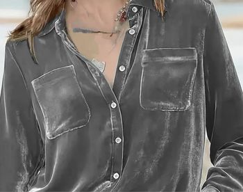 Chemise en velours grise