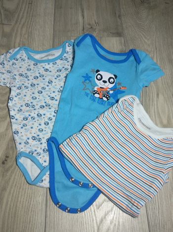 Lot 2 bodies manches courtes taille 9 mois