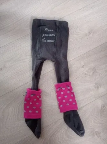 Paire de collant avec guêtres trois pommes d'amour 19/22