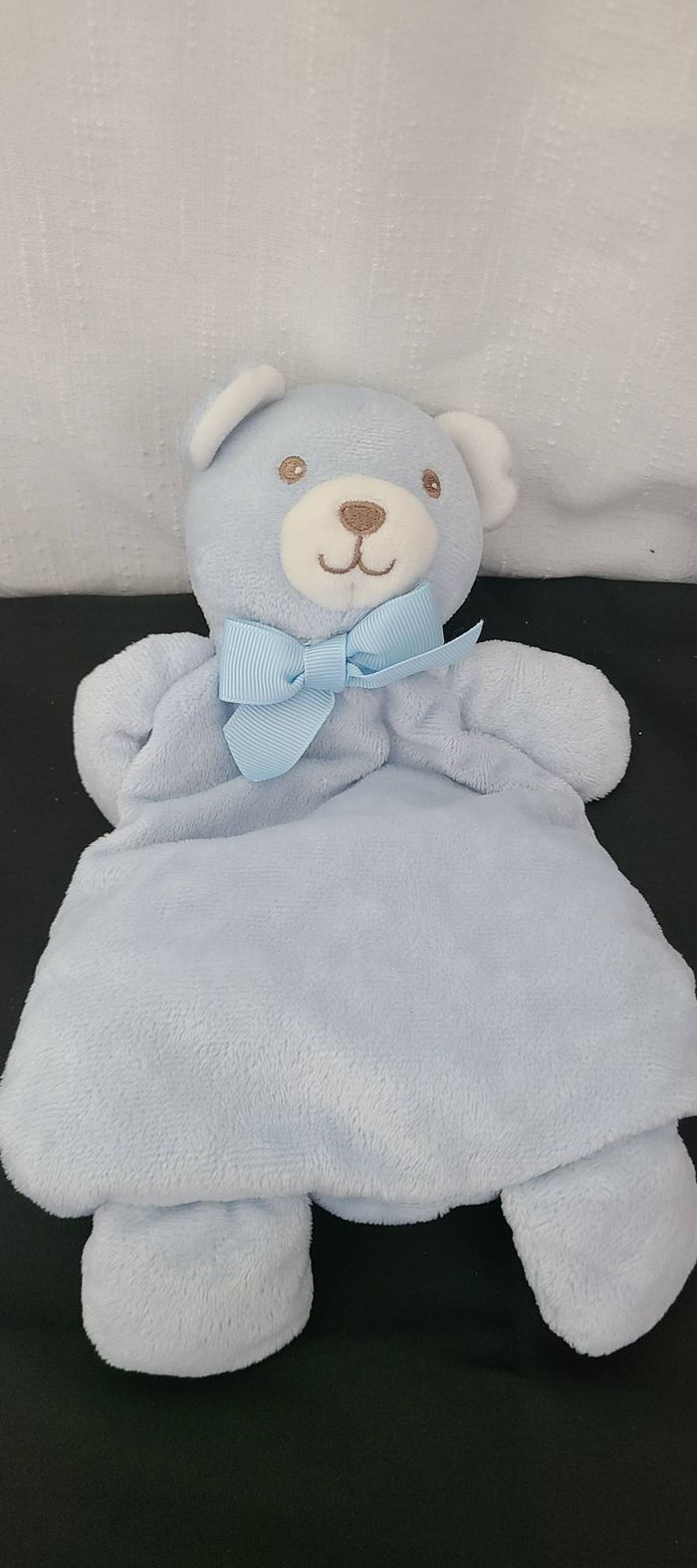 Doudou Ours bleu blanc avec nœud ESPA INTERCOMMERCE