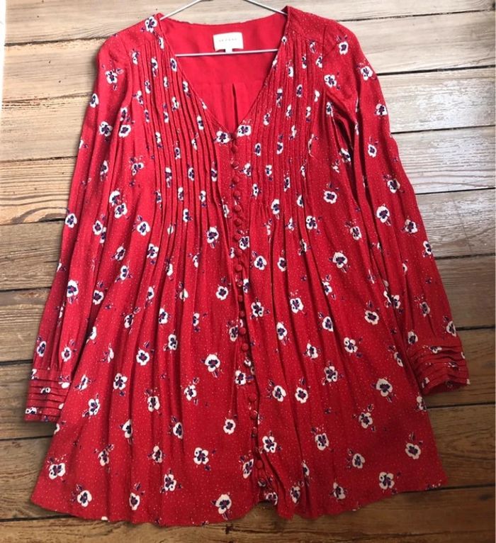 Robe Sézane rouge à fleurs 🌺 - photo numéro 2