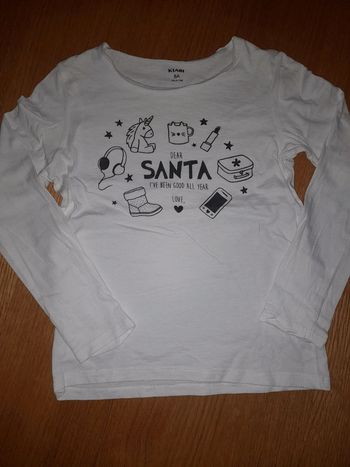 T-shirt manches longues 8 ans blanc