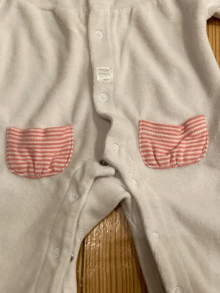 Pyjamas naissance et 1 mois fille en velours - photo numéro 11