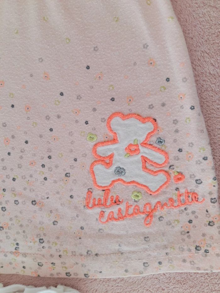 Ensemble Lulu Castagnette 36 mois tunique débardeur rose clair et pantalon blanc 3/4 - photo numéro 3