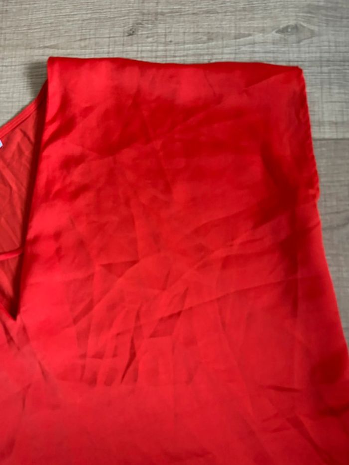 Blouse rouge orangée à manches courtes Mango taille M comme neuve - photo numéro 13