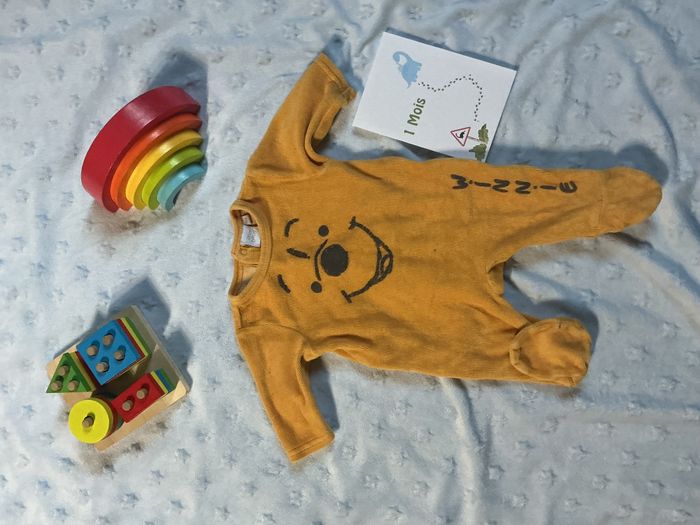 pyjama grenouillère en velours orange disney winnie 1 mois