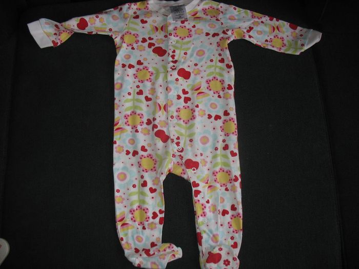 PYJAMA FIN BLANC A FLEURS BÉBÉ FILLE "H&M" - 6 MOIS - n°01