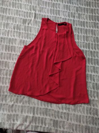Blouse chemisier débardeur volants rouge Zara taille S 36