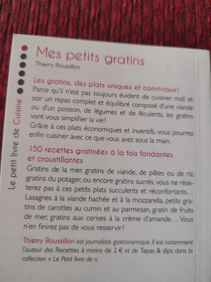 Livre de cuisine "Mes petits gratins" - Thierry Roussillon - photo numéro 2