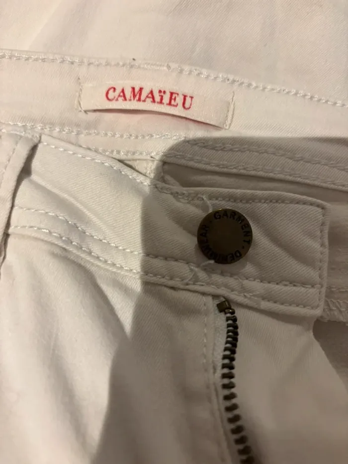 Pantacourt blanc Camaïeu T40 - photo numéro 6