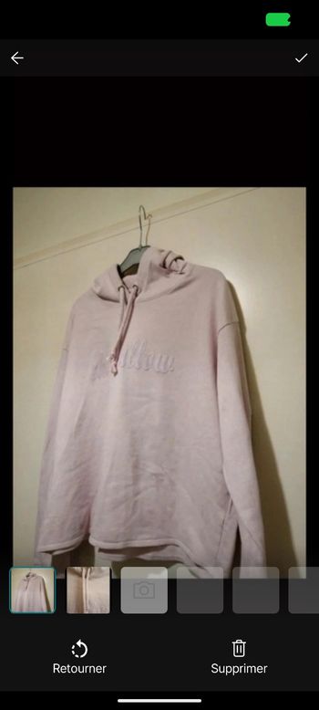 Sweat Kiabi rose pastel. Taille L