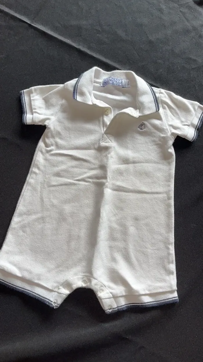 Combi short blanche petit bateau 12 mois
