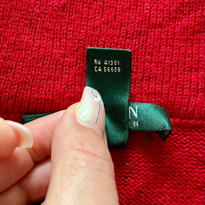 Pull rouge et noir grand col Lauren Ralph Lauren pour femme, taille 1X (XL) - photo numéro 4