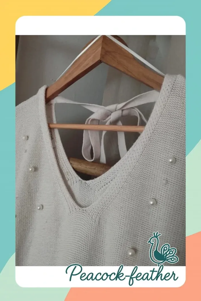 Pull Promod perles crème 42 - photo numéro 3