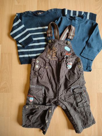 Lot salopette Sergent Major + pull Bout'chou + t-shirt manches longues et col roulé Kitchoun