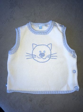 Pull coton sans manches Kimbaloo 6 mois