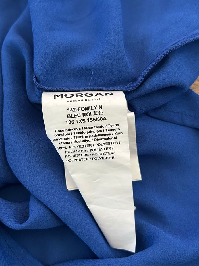 Blouse bleue et dorée à manches longues Morgan taille 36 jamais portée - photo numéro 10