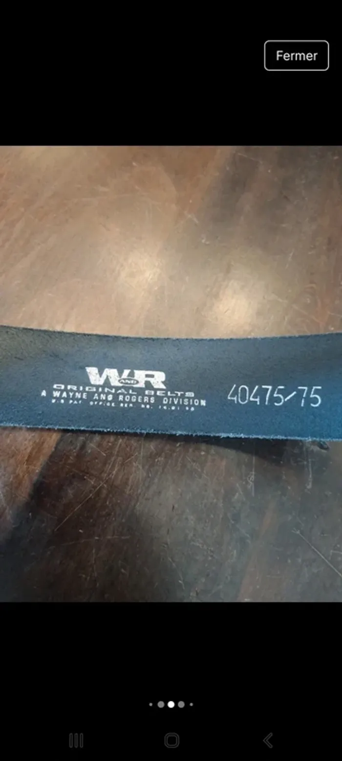 Ceinture homme cuir noir Rogers Wayne 75cm - photo numéro 8