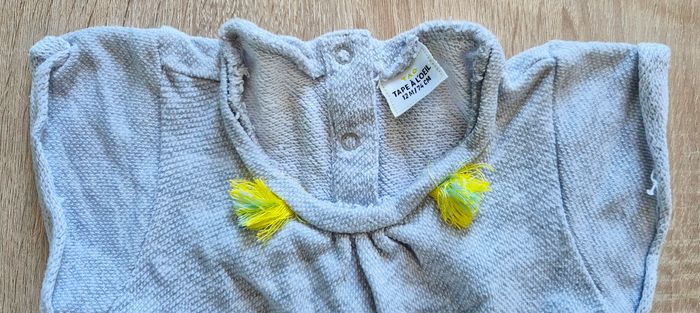 Robe bébé fille Tape à l'œil - Grise avec pompons - 12 mois (74 cm) - photo numéro 4