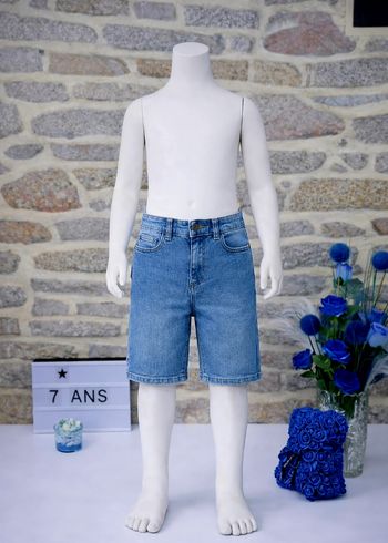 Bermuda en jean bleu clair Garçon taille 7 ans marque Vertbaudet 🎸