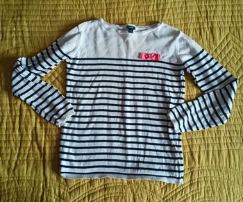 Pull marinière avec petit noeud 10 ans