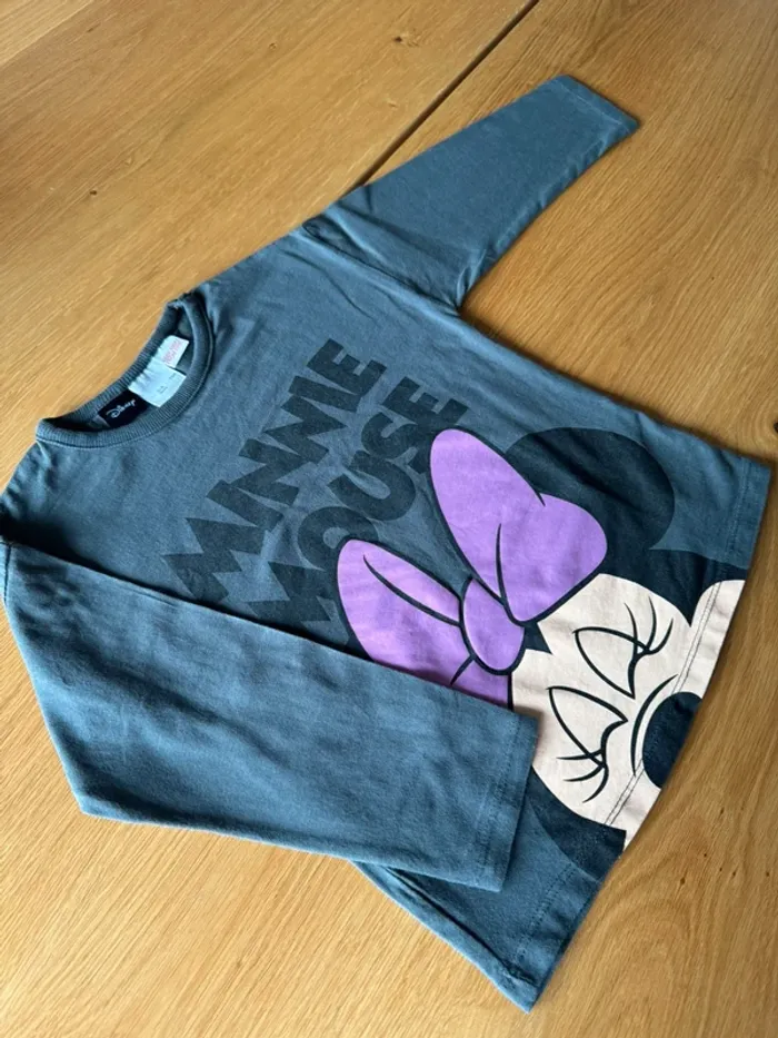 Teeshirt gris ML coton épais avec Minnie Mouse - Taille 4 Ans - photo numéro 3