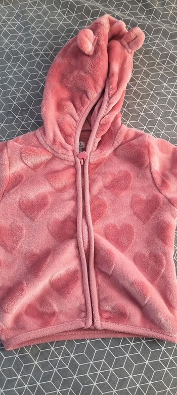 Filet polaire coeur rose