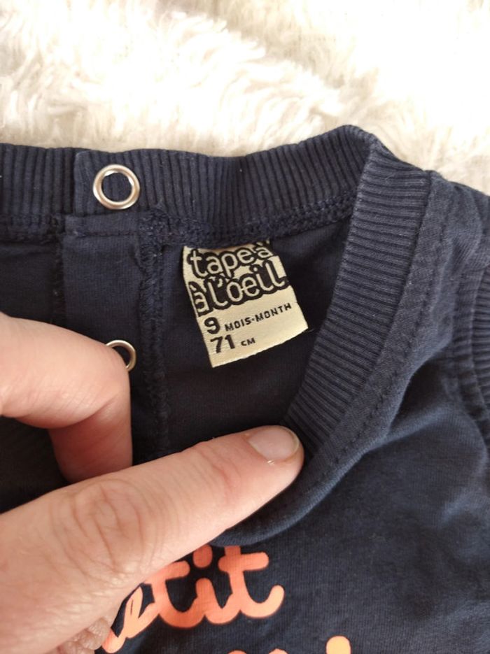 Débardeur tee shirt chemise sans manche Garçon 9 mois Petit marin de mon cœur Tape à l'œil - photo numéro 8