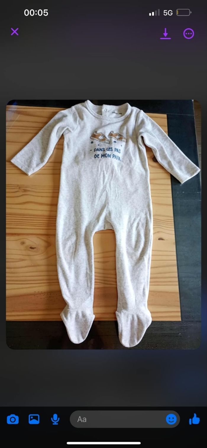 Pyjama velours bébé
