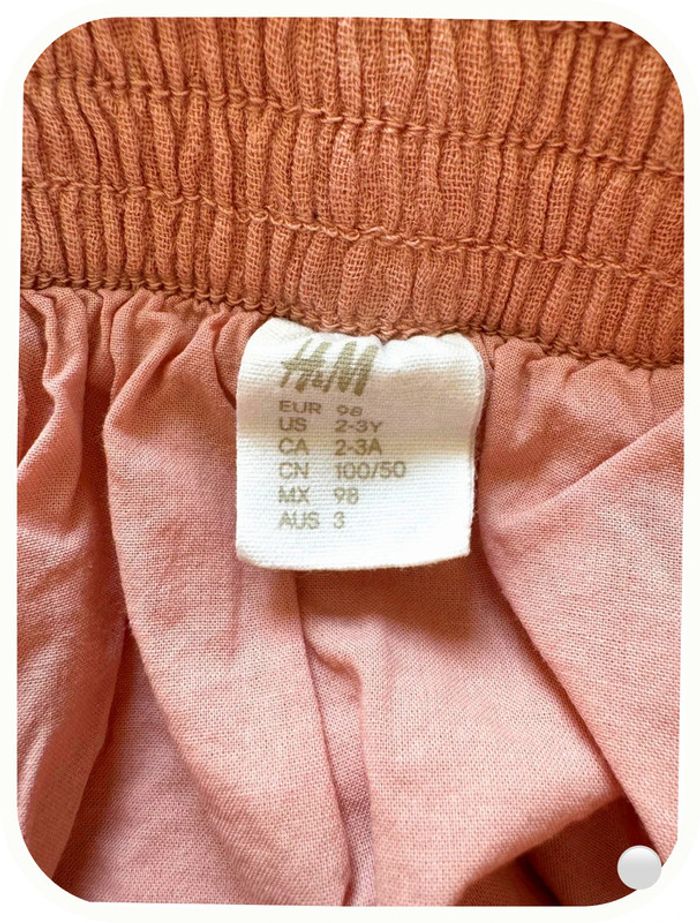 H&M Jupe en gaz de coton rose foncé , Taille 2/3 ans - photo numéro 3