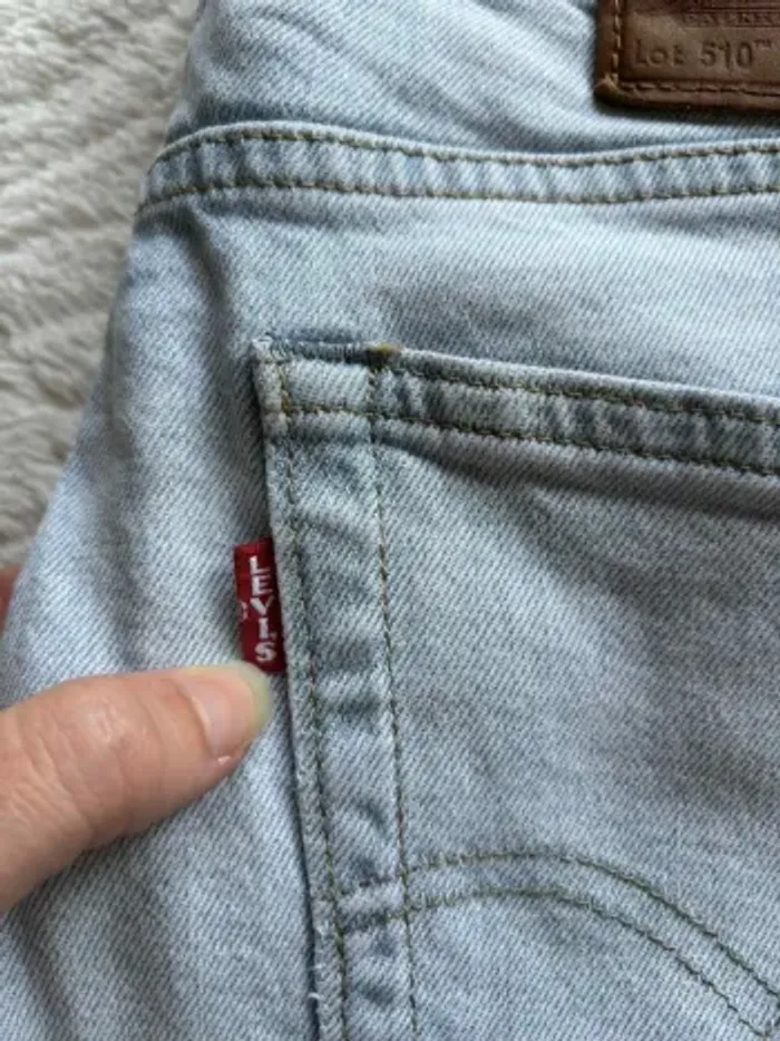 Jean Levi’s lot 510 homme bleu clair effet destroy léger skinny taille W31 40/42 M/L L32 big E - photo numéro 5