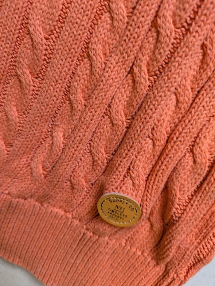 Pull maille orange abricot corail enfant fille  10 12 ans très bon état h&m - photo numéro 3