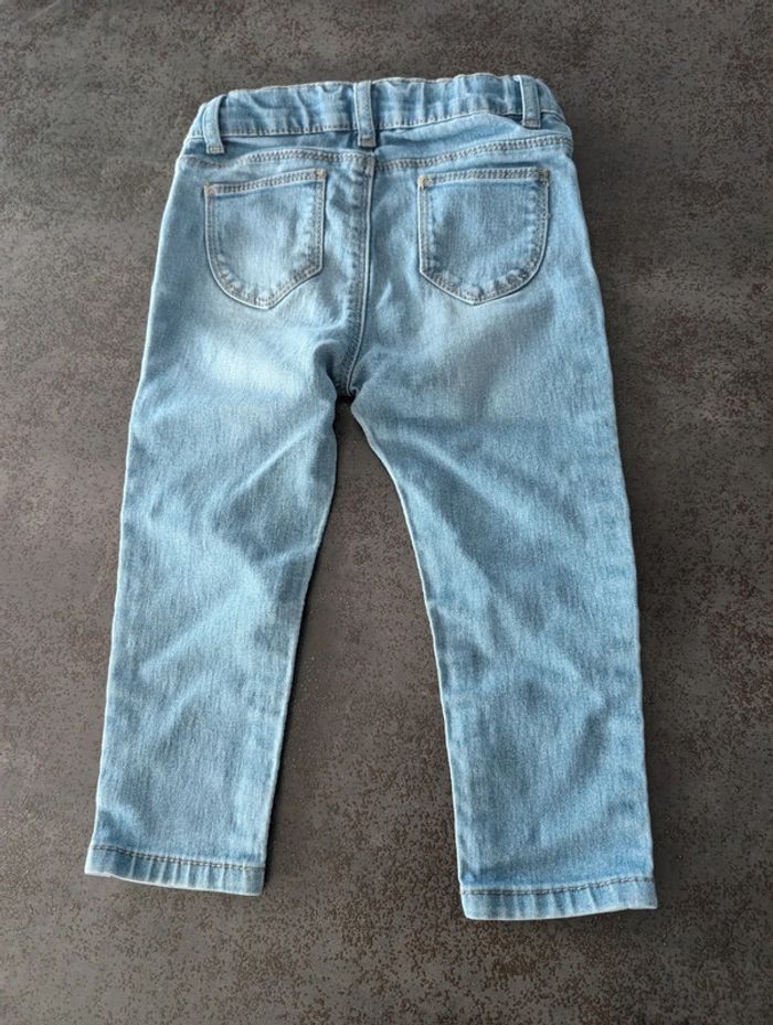 Pantalon jegging en jean bébé fille 18/24 mois - photo numéro 2