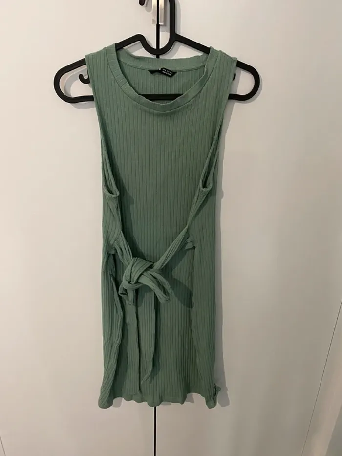 Robe de grossesse moulante à noeud turquoise XL