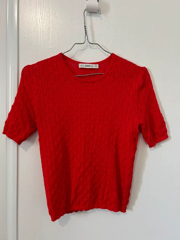 Teeshirt en maille ajouré Zara - photo numéro 3