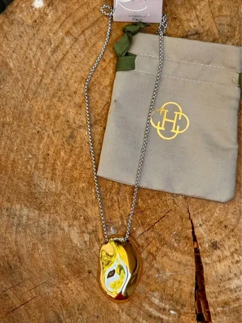 Collier habaha Paris chaîne réglable acier inoxydable argent per pavé or