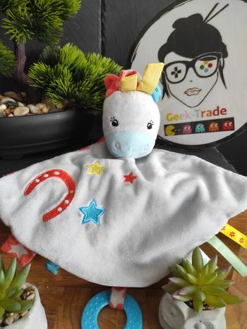 Doudou Knuffel Comforter Cheval Fer Étoile Gris Orange Tex Baby #geektradedoudou