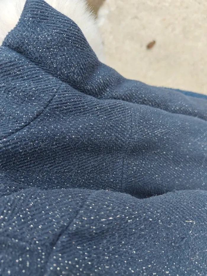 Manteau chaud bleu marine à paillettes - photo numéro 3