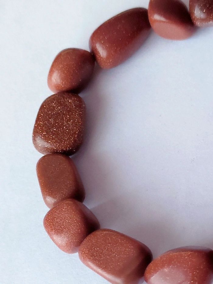 Bracelet fantaisie perle marron paillettes - photo numéro 2