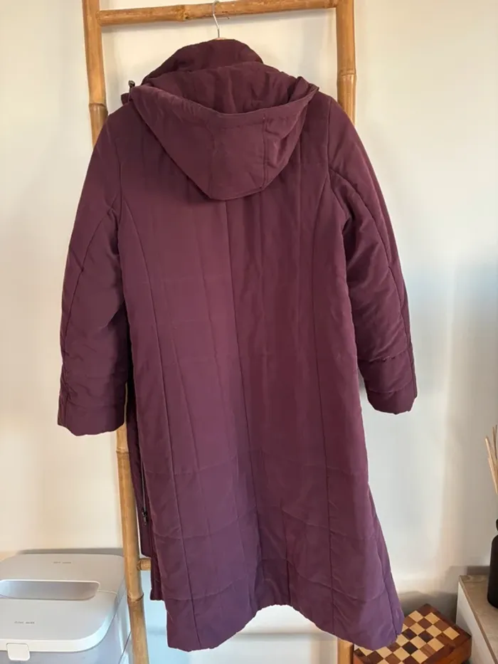 Manteau long aubergine prune taille 38 / M - photo numéro 9