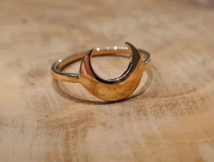 Bague croissant de lune taille 50 plaqué or